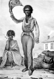 Bungaree, domorodý náčelník z Nového Jižního Walesu, vyrytý Charles Joseph Hullmandel, 1830