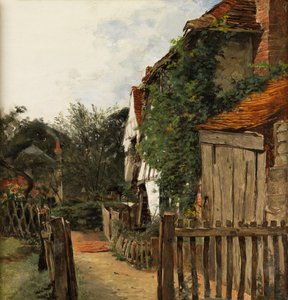 A Cottage Garden (olej na desce) od Augustus Leopold Egg