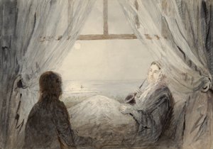 Portrét Harriet Martineau na gauči, 1844 (wc na papíře)