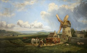 Kearseyho větrný mlýn, Minchinhampton Common, Gloucestershire od Augustus Turner