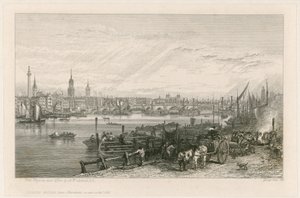 Stavba New London Bridge, 1826 od Augustus Wall Callcott