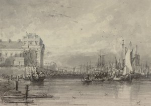 Greenwichská nemocnice (nákres) od Augustus Wall Callcott