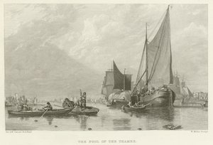 The Pool of The Thames (rytina) od Augustus Wall Callcott