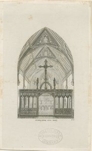 Alton - Interiér klášterní školy sv. Jana : rytina, nd [?1842] (tisk) od Augustus Welby Northmore Pugin