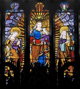 Centrální okno apsidy, Panna a dítě se svatými, 1837 (vitráže) od Augustus Welby Northmore Pugin