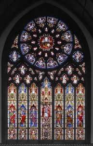 Ukřižování se svatými, 1851 (vitráže) od Augustus Welby Northmore Pugin