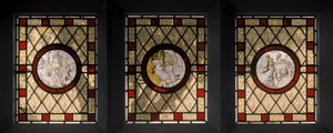 Okna knihovny s nizozemskými rondely, kolem roku 1844 (barevné sklo) od Augustus Welby Northmore Pugin