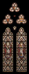 Svatý Jan z Beverley a sv. Alžběta Uherská, 1849 (vitráže) od Augustus Welby Northmore Pugin