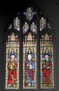 Svatý Petr, sv. Jakub Veliký a sv. Jan Evangelista, 1851 (vitráže) od Augustus Welby Northmore Pugin