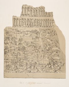 Bitevní pole (Kouyunjik), z knihy Monuments of Nineveh, pub. 1849 od Austen Henry Layard