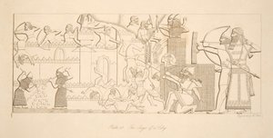 The Siege of a City, od Monuments of Niniveh, pub. 1849 od Austen Henry Layard