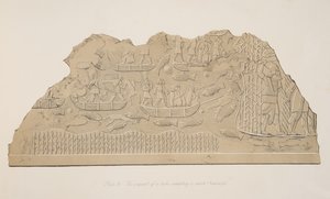 Dobytí kmene obývajícího močál (Kouyunjik), z Monuments of Ninive, hospoda. 1849 od Austen Henry Layard