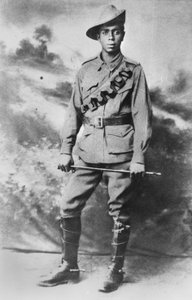 Portrét domorodého vojáka, vojín 234 (Pte) Walter Christopher (Chris) George Saunders, kolem roku 1916