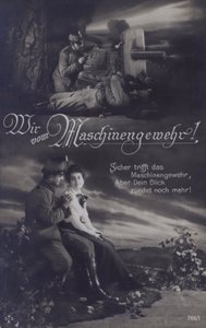 Rakouský kulometčík na bojišti a se svou milou (č/b foto) od Austrian Photographer