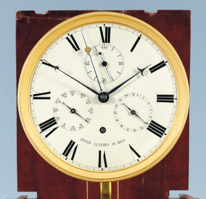 Měsíc trvající bodenstanduhr s rovnicí času a plným kalendářem od Austrian School
