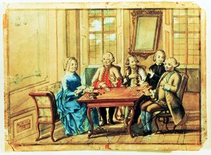 Rakouská císařovna Marie Terezie hraje karty s polním maršálem Karoly Batthyany (1698-1772), Nadaským a polním maršálem Leopoldem Josephem, hrabětem von Daun (1705-66), 1751 od Austrian School
