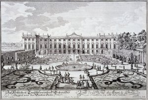 Zahradní průčelí paláce knížete Trauthsona, Vídeň, cca 1719 od Austrian School