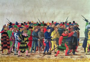 Halapartníci Maxmiliána I. (1459-1519) střežící francouzské zajatce od Austrian School