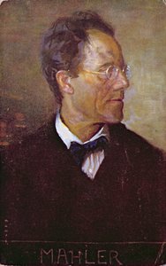 Pohlednice s portrétem Gustava Mahlera (1860-1911) kolem roku 1910 (barevná litografie) od Austrian School