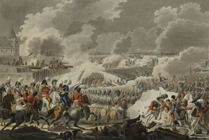 Bitva u Waterloo, 18. června 1815, vydal Artaria and Co, kolem roku 1820 (barevný lept) od Austrian School