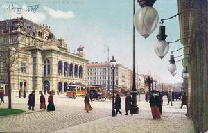 Kaerntnerring a Císařská a královská opera ve Vídni, 1908 od Austrian School