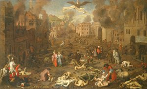 Bouře Ofenu 6. září 1686 (olej na panelu) od Austrian School