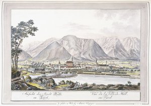 Pohled na Hall in Tirol, 1779-1792 od Austrian School
