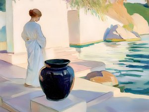 Modrá váza „Serene Woman“ od Avanesova Elena