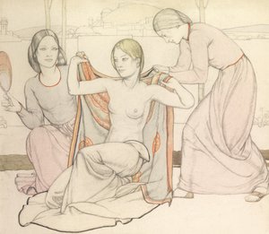 The Bathers (akvarel a tužka) od Averil Mary Burleigh