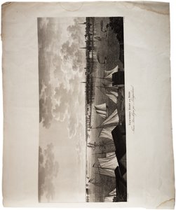 New York Harbour, z Brooklynu na Long Island, z Atlasu Spojených států, 1824 (akvatinta)