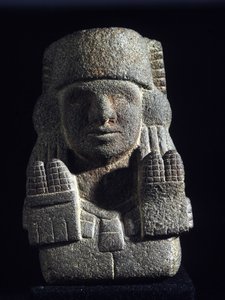 Aztécké umění: reprezentace Chicomecoatla (nazývaného ausi Xilonen), bohyně služebné a plodnosti. Národní muzeum antropologie, Mexiko