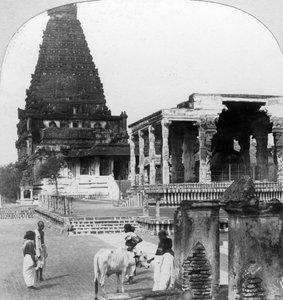Velká pagoda Tanjore Thanjavur, Indie, 1902.