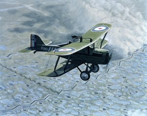 Royal Aircraft Factory SE5, jednomístný s dělem Vickers a Lewis, poháněný Hispano-Suiza od B. Withams