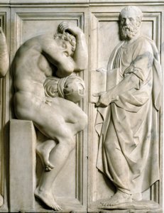Prorok a Ignudo Nízký mramorový reliéf od Baccia Bandinelliho (1493-1560) od Baccio Bandinelli