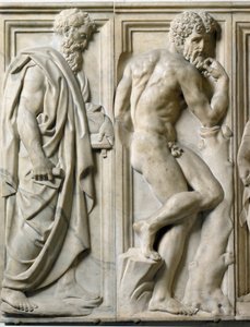 Prorok a Ignudo Nízký mramorový reliéf od Baccia Bandinelliho (1493-1560) od Baccio Bandinelli