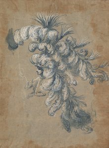 Design pro bohatou čelenku s peřím, ca. 1620-56.