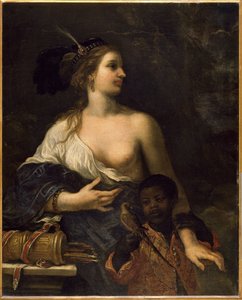 Turecká žena s černým dítětem, kolem 1650-1670 (olej na plátně)