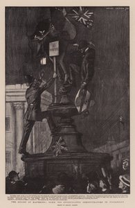 Reliéf v Mafekingu, někteří příliš nadšení demonstranti na Piccadilly (litografie)
