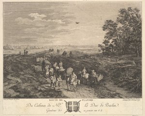 Flanders Road Route de Flandre podle obrazu ve sbírce vévody de Praslin, 1772