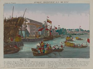?Výhled na New York?, kolem roku 1776 od Balthasar Friedrich Leizelt