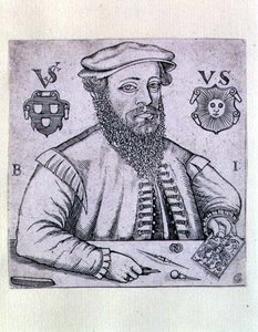 Portrét Virgilia Solise (1514-62), německý grafik od Balthasar Jenichen