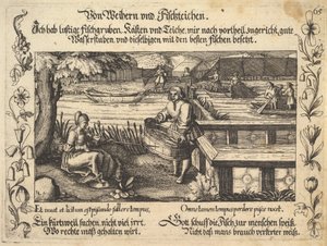 Rybníků a rybníků, ilustrace z Petrarca, Glück und Unglück Spiegel, obr..., 1652. od Balthasar Schwan