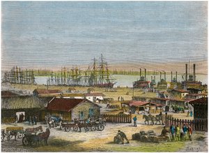Mississippi River, New Orleans, Louisiana, USA, c1880 od Barbant