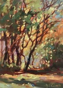 Stínová ulička, asi 1990-2000 (olej na plátně) od Barbara Cleary