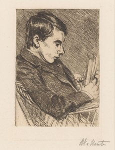 Portrét H.W. Mouton s knihou