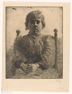 Portrét neznámé dívky od Barbara Elisabeth van Houten (signed by artist)
