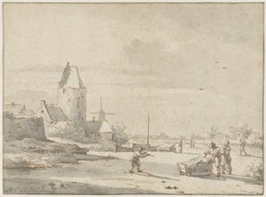 zimní krajina od Barend Cornelis Koekkoek (attributed to)