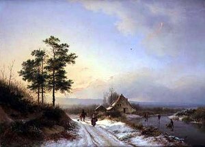 Zimní krajina (olej na plátně) od Barend Cornelis Koekkoek