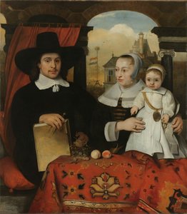 Willem van der Helm (c 1625-75), městský architekt z Leidenu, se svou manželkou Belytgen Cornelisdr van der Schelt († 1661) a jejich synem Leendertem (1622-64)