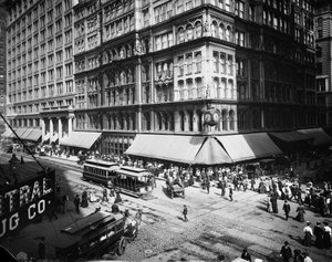 Marshall Field & Company, Chicago, Illinois, USA, cca 1905 (černobílá fotografie)